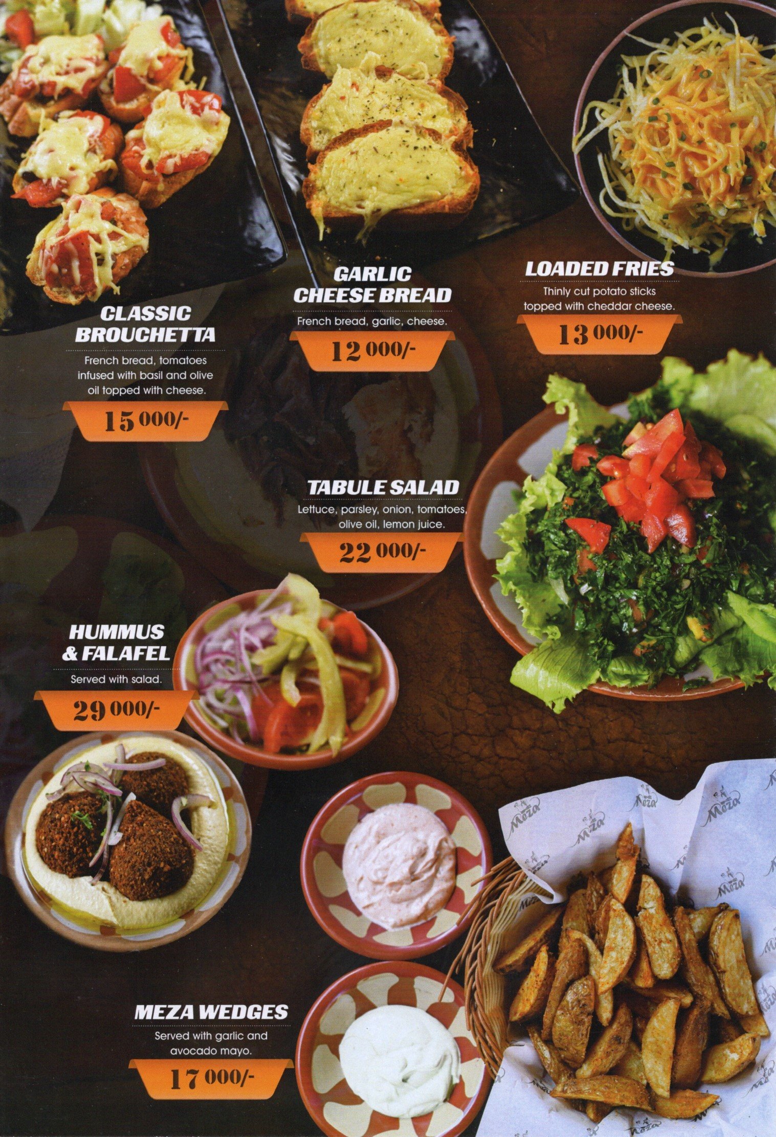 Meza and Salt Restaurant Menu Page 5